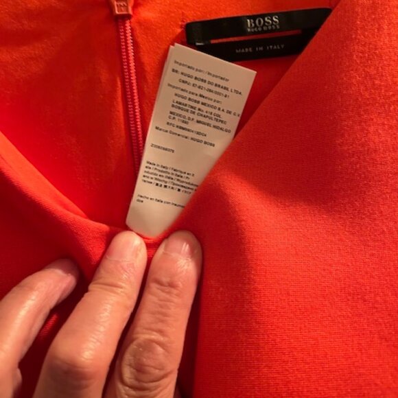 HUGO BOSS for Women Signature Orange colour fitted V-neck - Picture 3 of 4
